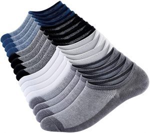 Wernies Silicone Heel Men’s No Show Socks, 8-Pair