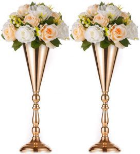 Nuptio Vintage-Metal Tall Floral Tabletop Centerpieces