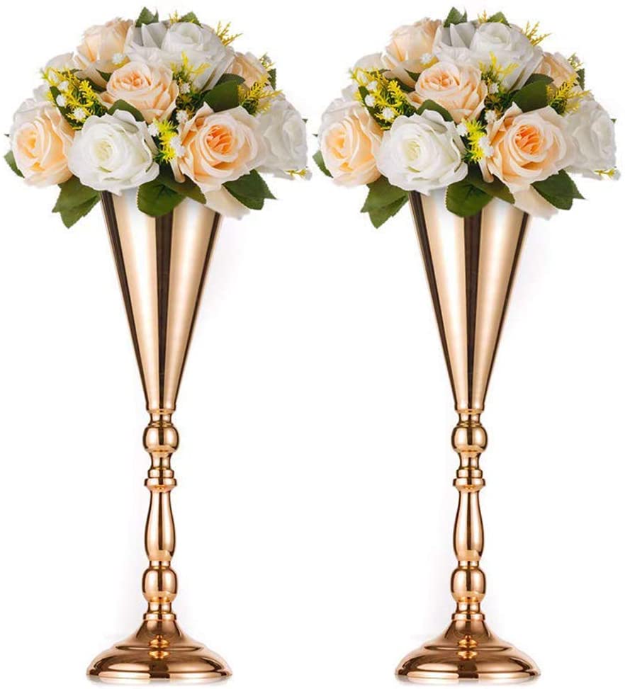 Nuptio Vintage-Metal Tall Floral Tabletop Centerpieces