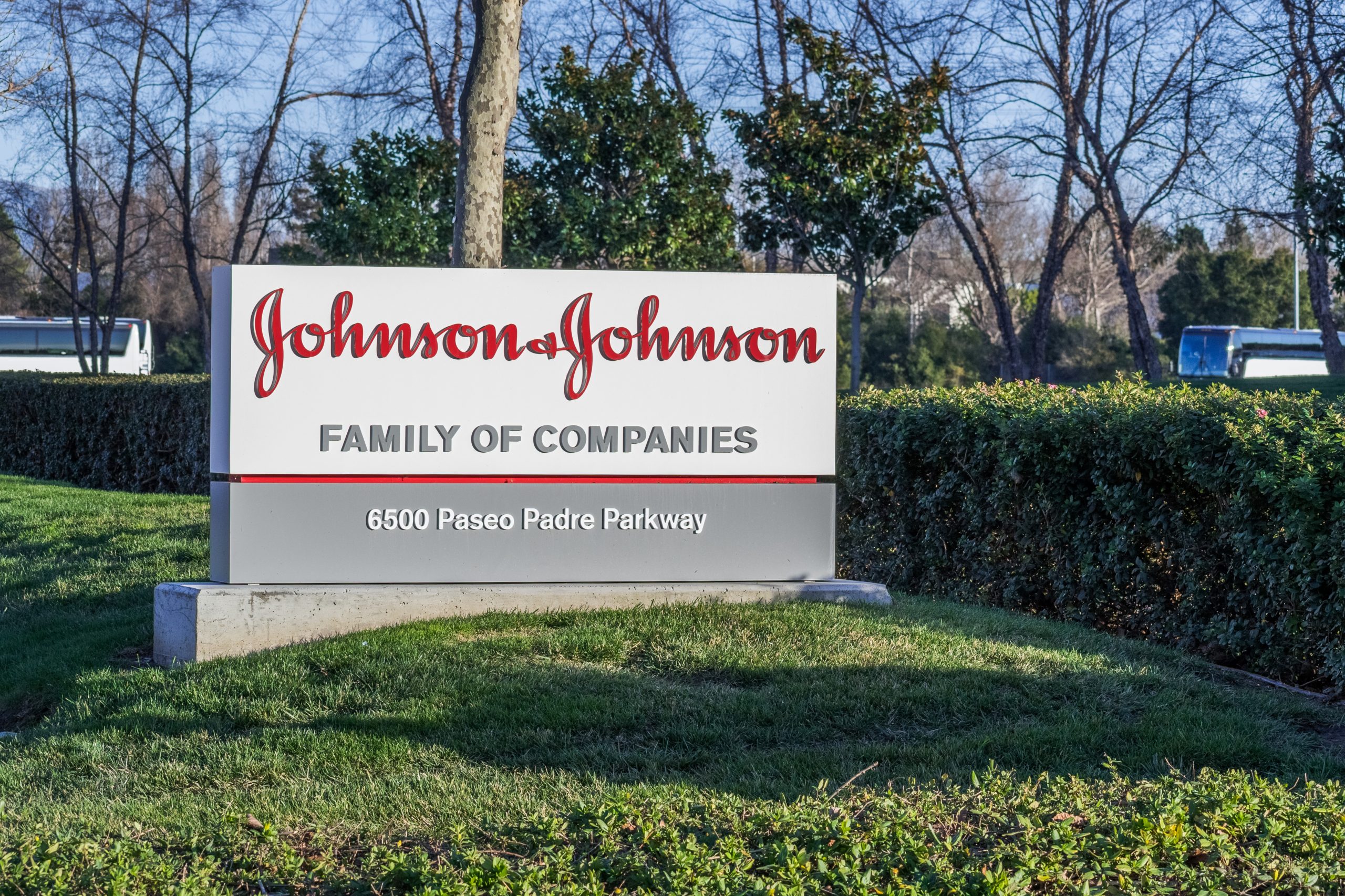 Johnson & Johnson sign in front of office