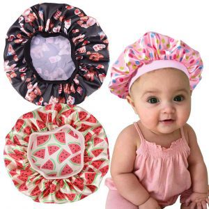 Aileam Hypoallergenic Kids’ Satin Bonnet, 3-Count