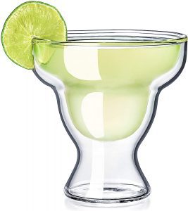 Dragon Glassware Stem-Free Double-Walled Margarita Glasses, 2-Pack