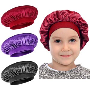 LADES Anti-Frizz Kids’ Satin Bonnet, 3-Count