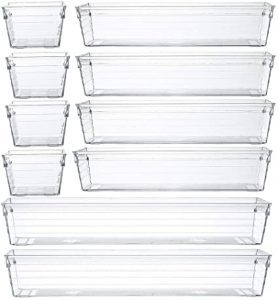 Backerysupply Multi-Size Clear Plastic Storage Bins, 10-Pack