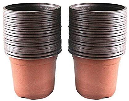 KINGLAKE 4-Inch Diameter Reusable Plastic Seed Pots, 100-Pack