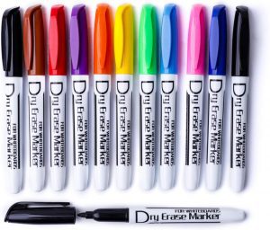 Volcanics Non-Toxic Streak-Free Dry Erase Markers, 12-Count