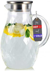 JCPKitchen Microwave Safe Geometric Glass Pitcher, 68-Ounce