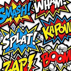 Bigtime Signs Comic Style Word Cutouts Superhero Decorations, 12-Piece