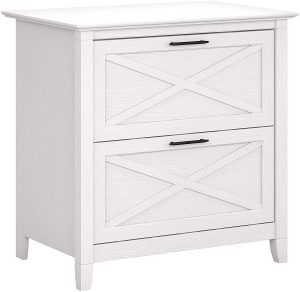 Bush Furniture Key West White Oak Lateral Filing Cabinet, 2-Drawer