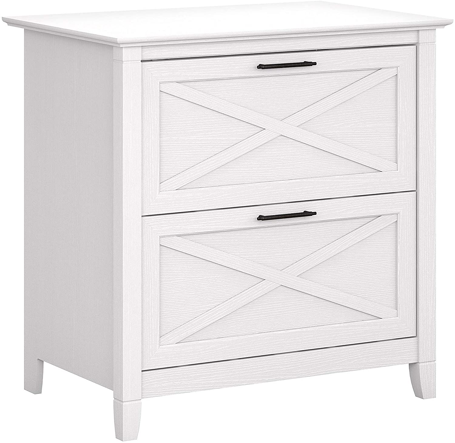 Bush Furniture Key West White Oak Lateral Filing Cabinet, 2-Drawer