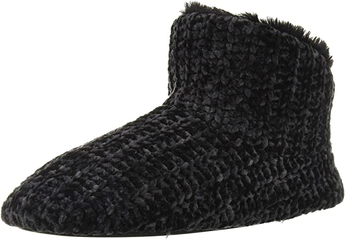 Dearfoams Chenille Knitted Bootie Slippers