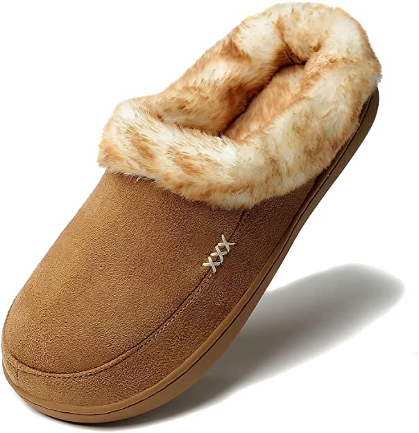 NewDenBer Faux Fur Machine Washable House Shoes For Women