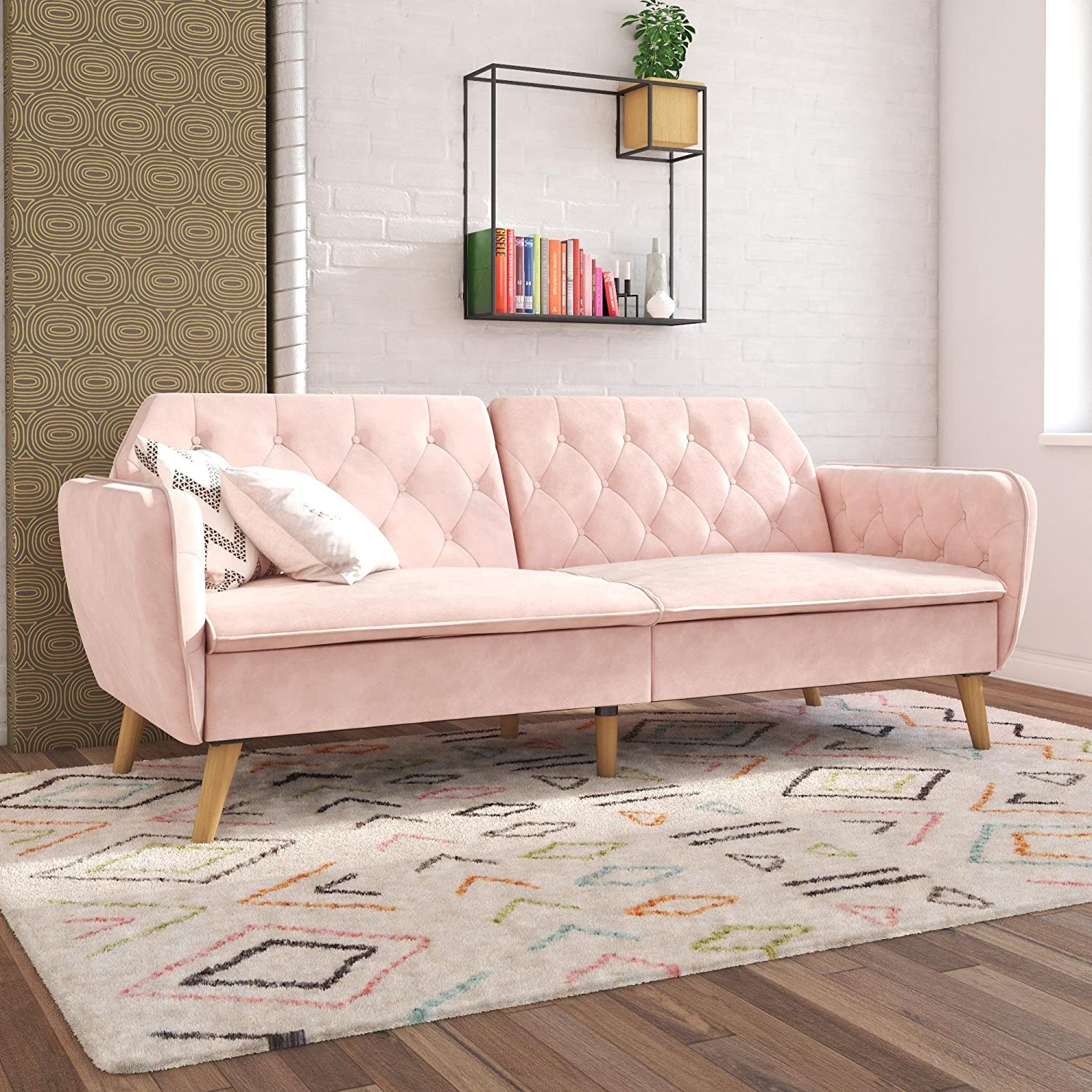 Novogratz Vintage Button-Tufted Futon