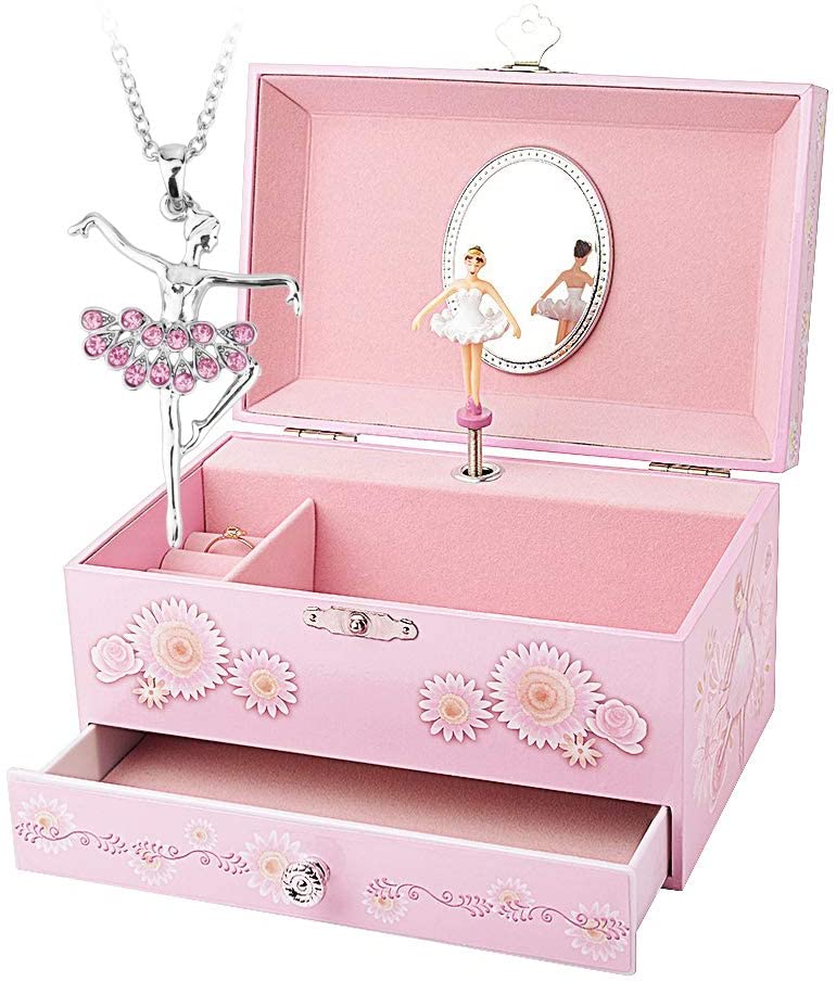 RR ROUND RICH DESIGN Ballet Velvet Jewelry Box For Girls