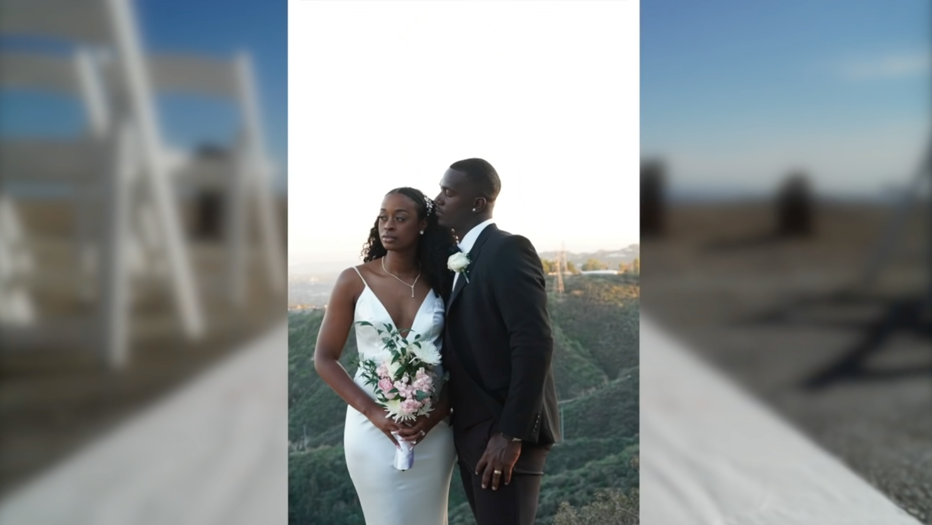 Bride and groom at their $500 wedding