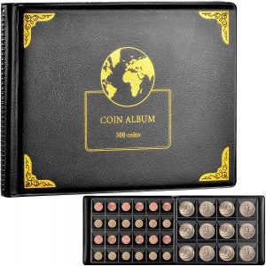 Aptbyte Splash-Proof PU Leather Cover Coin Collection Holder Album