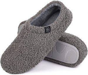 HomeTop Memory Foam Footbed Faux Fur Women’s Bedroom Slippers