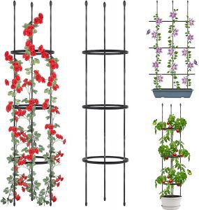 Myddomi Adjustable 6-Ring Garden Trellis, 2-Pack