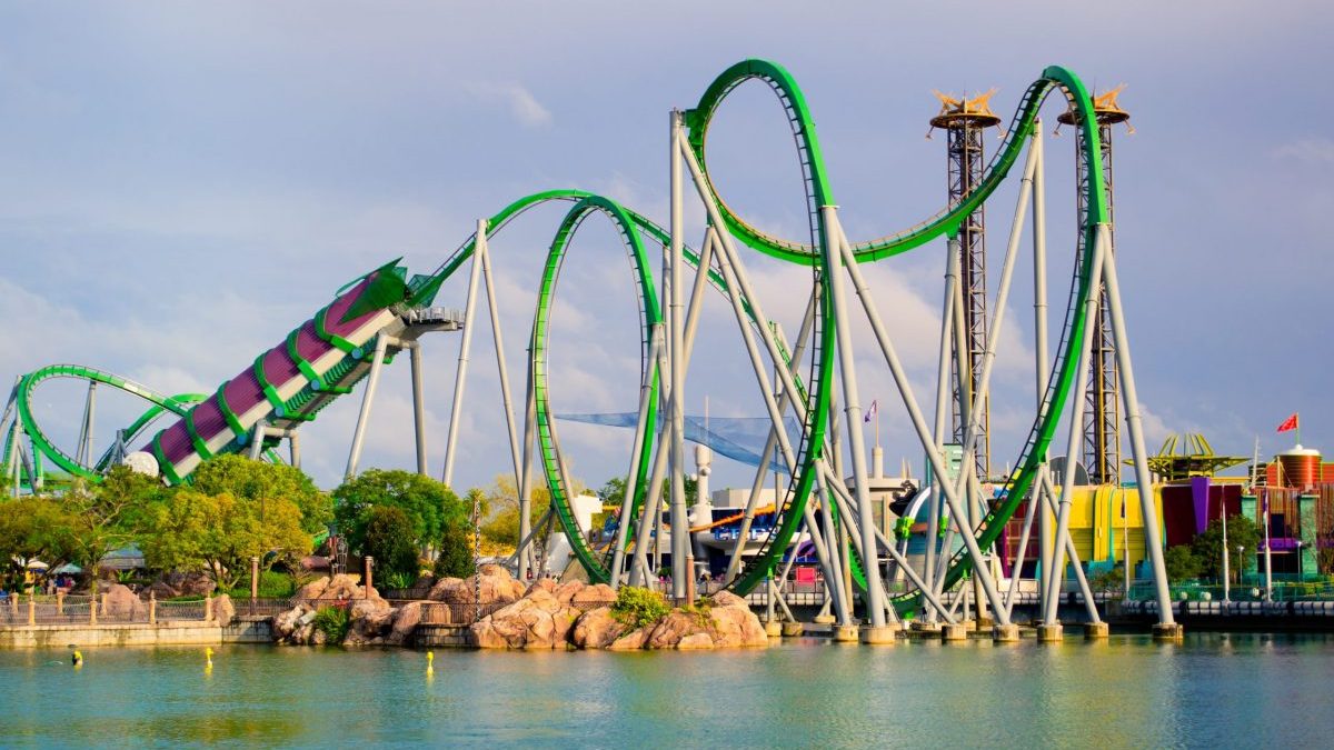 The Incredible Hulk roller coaster is seen at Universal Orlando Resort's Islands of Adventure theme park.