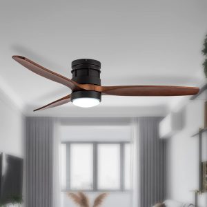 EKIZNSN Flush-Mount Outdoor Ceiling Fan, 52-Inch