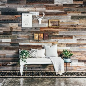 Weekend Walls Peel & Stick Reclaimed Wood Wall Paneling