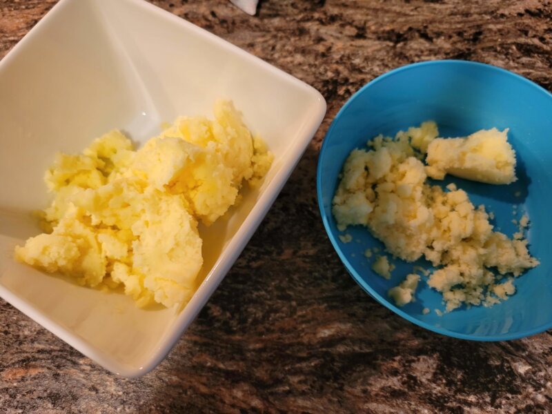 home made ice cream in bowls