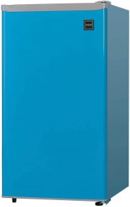 RCA RFR321 Built-in Freezer & Adjustable Lever Feet Blue Mini Fridge