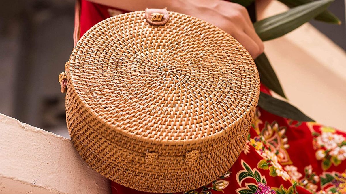 Handwoven Round Rattan Bag