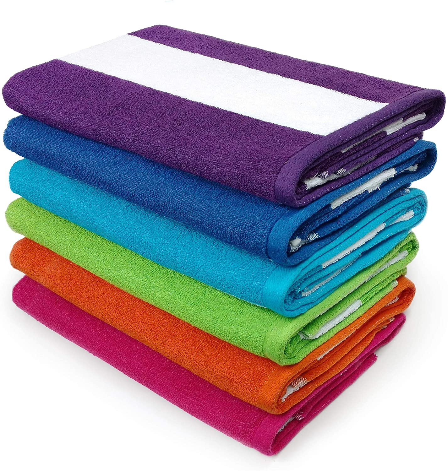 Kaufman Lint-Free Travel Beach Towels, 6-Pack