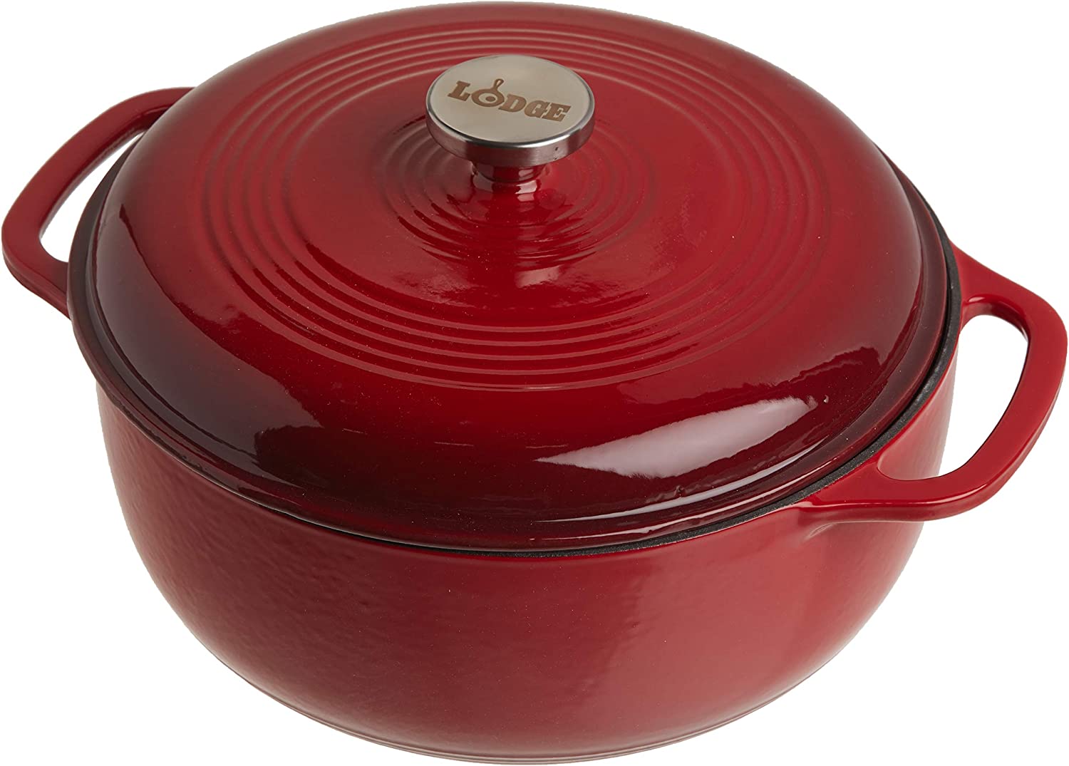 Lodge Even Heating Enameled Cast Iron Dutch Oven, 6-Quart