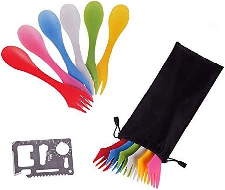 QC Life Multifunctional Non-Toxic Camping Utensils, 12-Piece