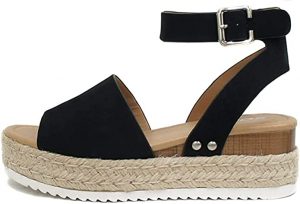 Soda Espadrille Open Toe Ankle Strap Platform Sandals