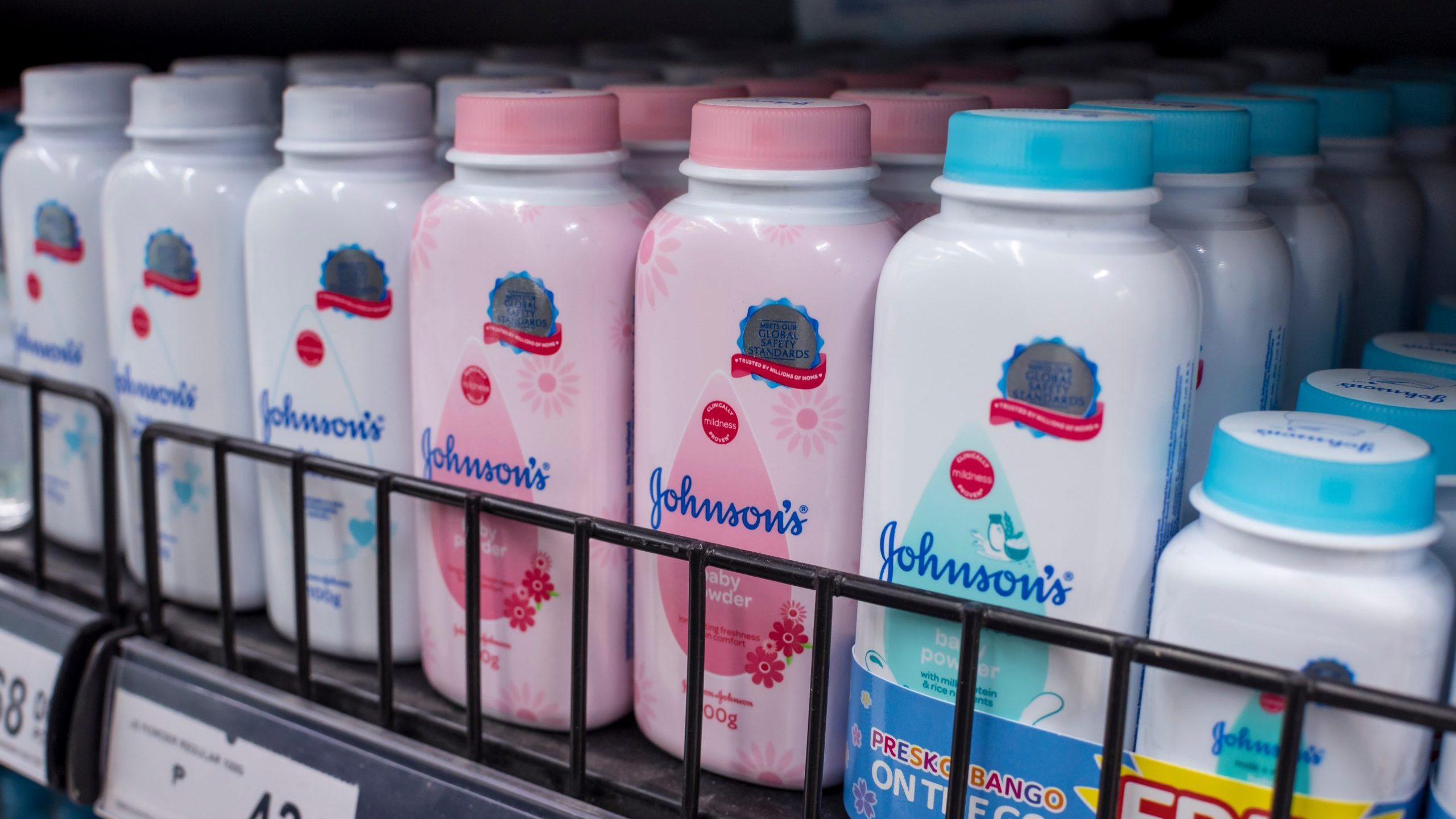 Johnson & Johnson baby powder on store shelves