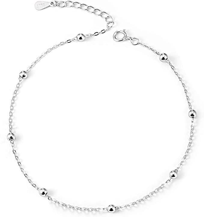 CHIC & ARTSY 925 Sterling Silver Chain Anklet