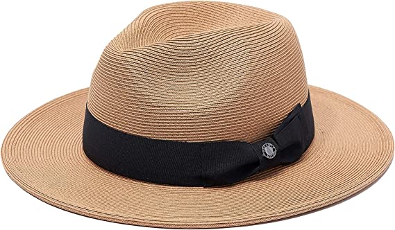 Pineapple&Star Unisex UPF50+ Fine Braid Straw Fedora