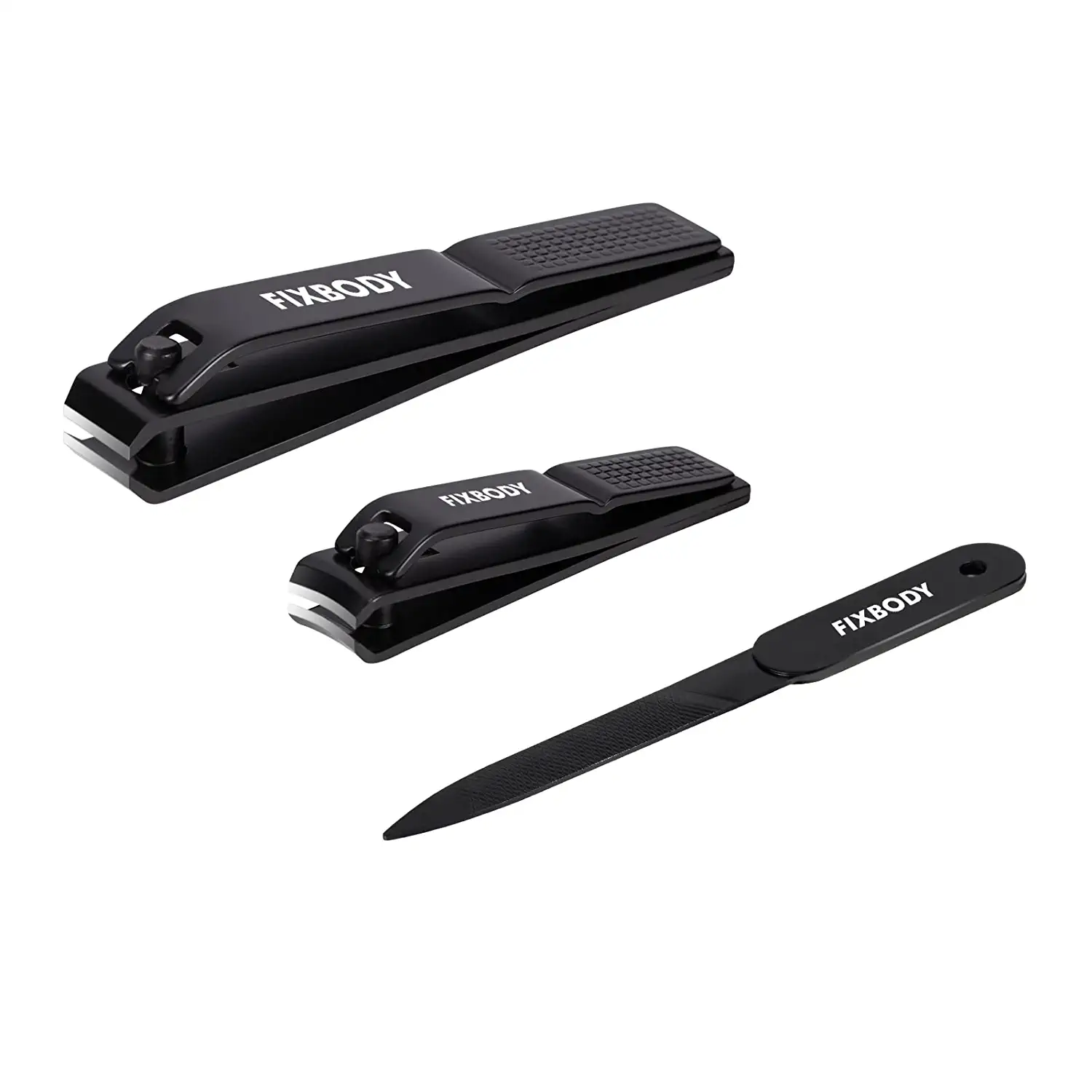 FIXBODY Nail File & Fingernail Clippers Set, 3-Piece