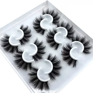 HBZGTLAD Faux Mink 3D False Eyelashes, 6 Pair