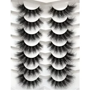 Pooplunch Cat-Eye Fluffy False Eyelashes, 7 Pair