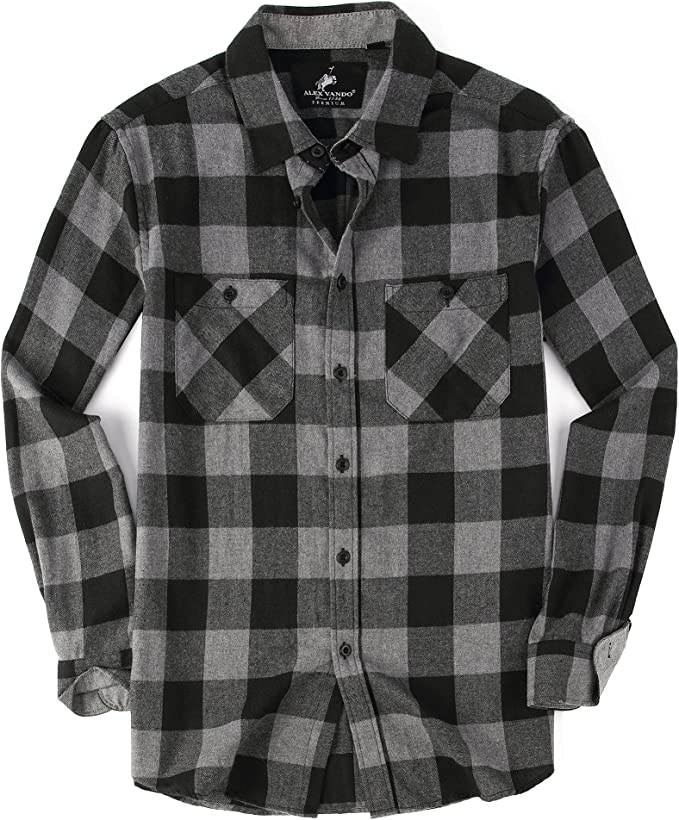 Alex Vando Men’s Button Down Plaid Flannels