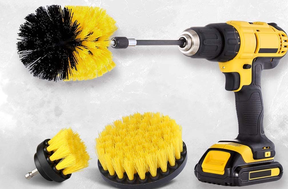 Drill brush attachment set