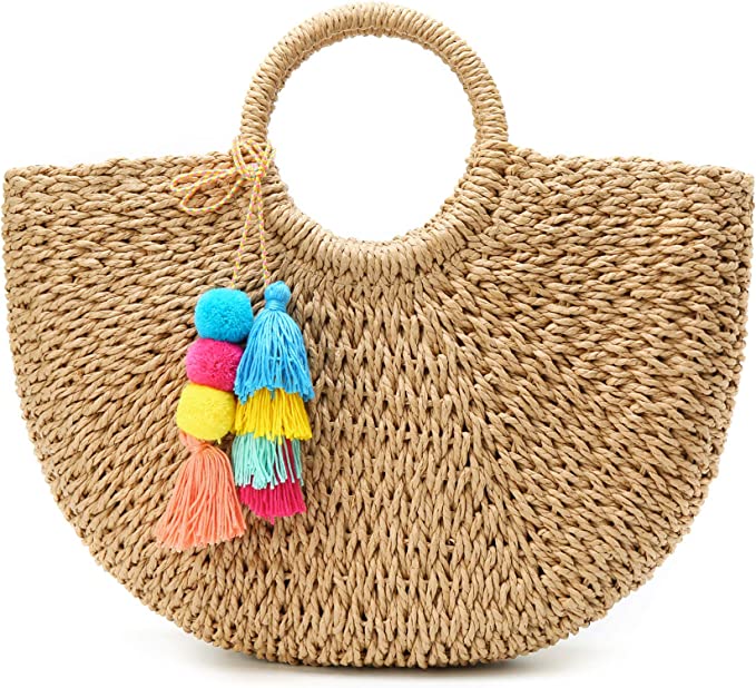 Epsion Straw Beach Tote Women’s Woven Bag