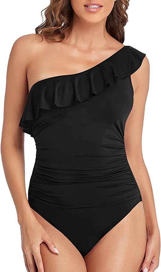 Hilor One-Shoulder Ruffle One-Piece Bathing Suit