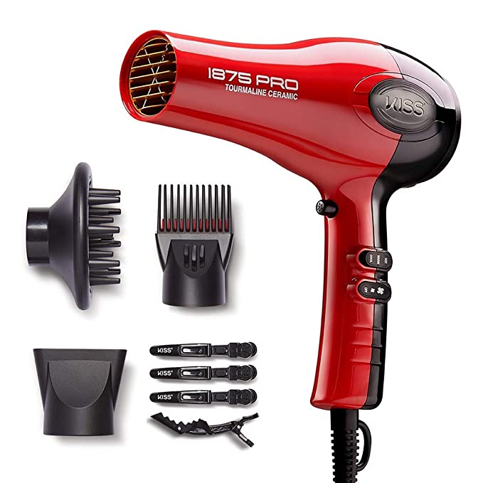 KISS Pro Ergonomic Handle Anti-Frizz Blow Dryer, 1875-Watt