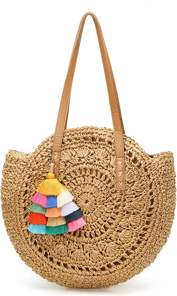 Molodo Zip Closure Straw Women’s Woven Bag