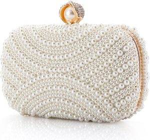 WPKLTMZ Artificial Pearl Beaded Clutch