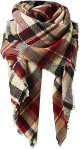 American Trends Tassel Edge Plaid Scarf