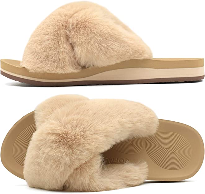 COFACE Lightweight Memory Foam Fluffy Slippers