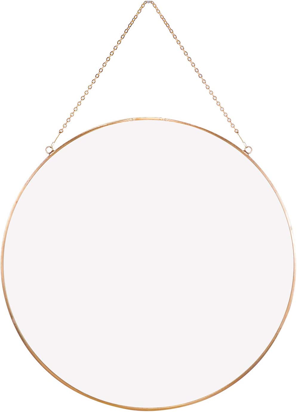 Dahey Brass Circle Frame Hanging Mirror