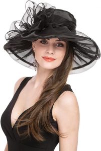 Lucky Leaf Lightweight Organza Wide Brim Derby Hat