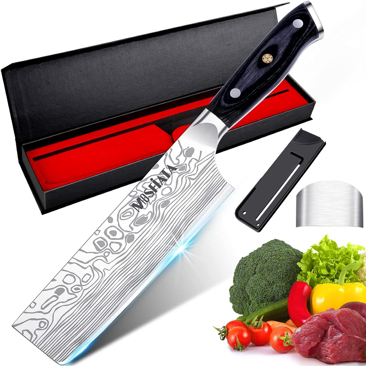 MOSFiATA Multifunctional Angled Vegetable Knife, 7-Inch